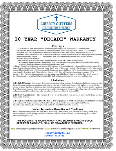10 Years Decade Warrant